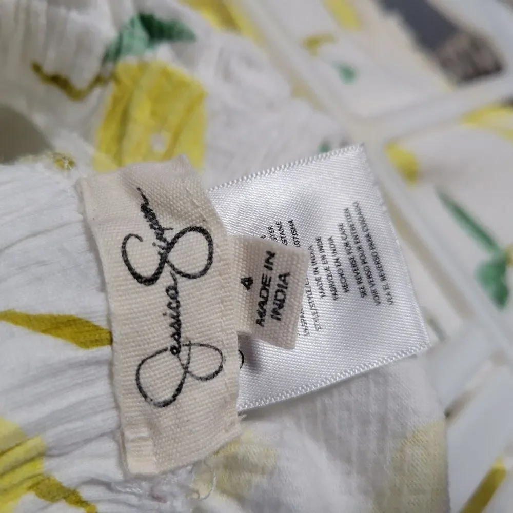 Jessica Simpson Lemon Print Shirt & Shorts Set Lightweight Pockets Size 4T